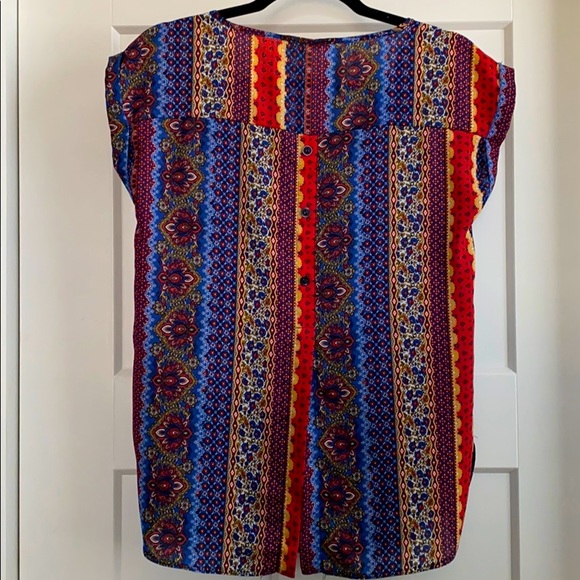 Pink Rose pattern blouse - Picture 2 of 3